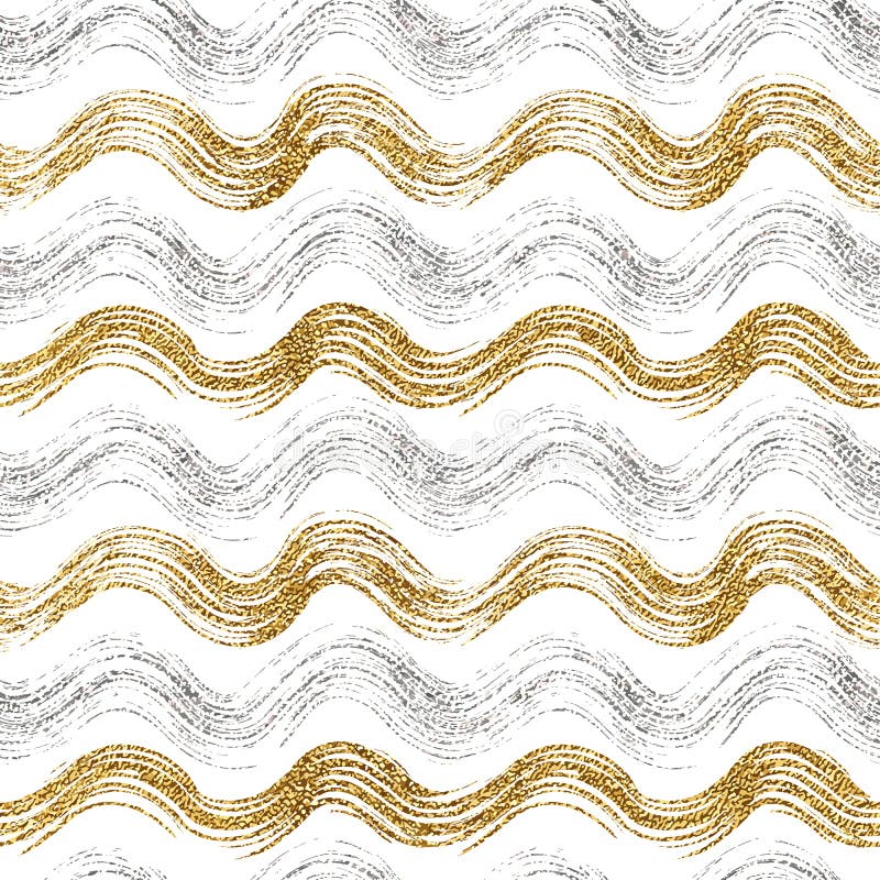 Seamless pattern of gold and silver wavy stripes stock illustration Seamless pattern of gold and silver wavy stripes stock illustration