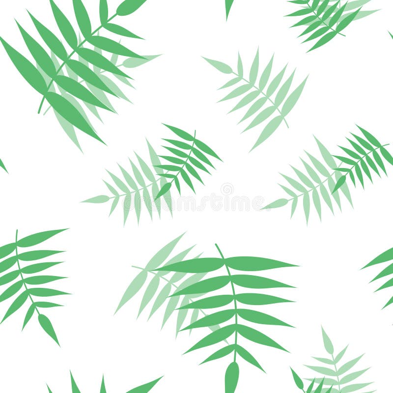 Seamless pattern from green branches. Background from tropical jungle leaves with transparency and overlay royalty free illustration