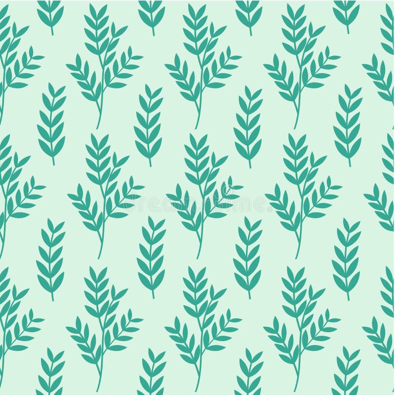 Seamless Pattern with Green Leaves on a Light Background. Floral
