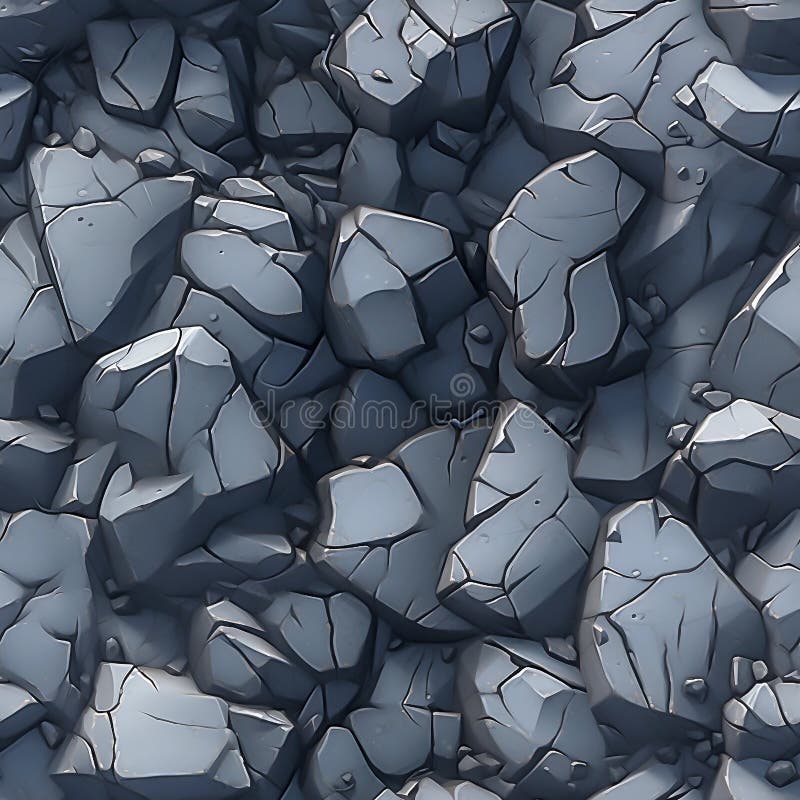 Seamless pattern of grey stones, texture of cracked rock. Generative AI