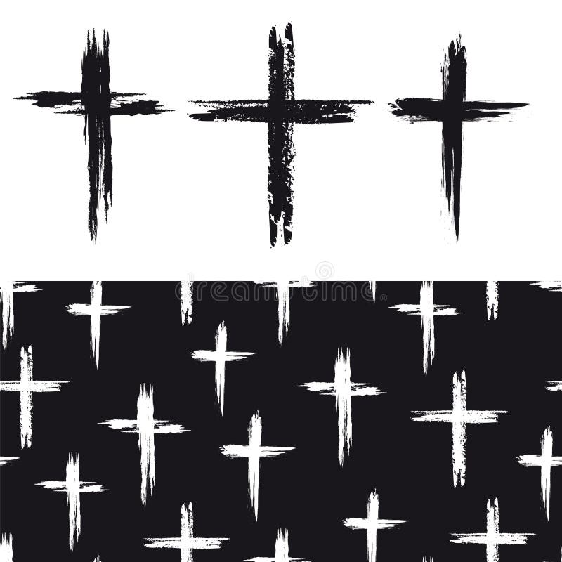 Seamless Pattern with Grunge Crosses Stock Vector - Illustration of ...