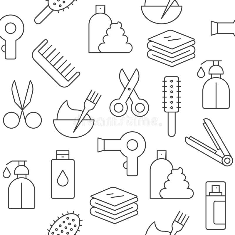 Seamless Pattern Hair Salon Set Outline Icon Suitable for Wallpaper and Background Stock Vector - Illustration of iron, cosmetic: 129811758 Seamless Pattern Hair Salon Set Outline Icon Suitable for Wallpaper and Background Stock Vector - Illustration of iron, cosmetic: 129811758