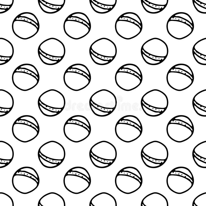 Seamless Pattern Hand Drawn Ball Doodle. Sketch Children`s Toy Icon ...