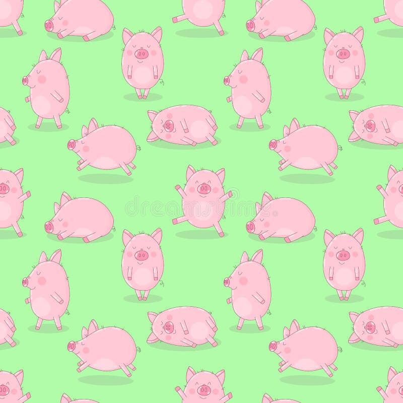 Cheerful wrapping paper piglet