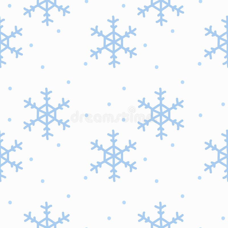 Seamless pattern with hand drawn doodle watercolor snowflakes. Winter pattern on white background royalty free illustration Seamless pattern with hand drawn doodle watercolor snowflakes. Winter pattern on white background royalty free illustration