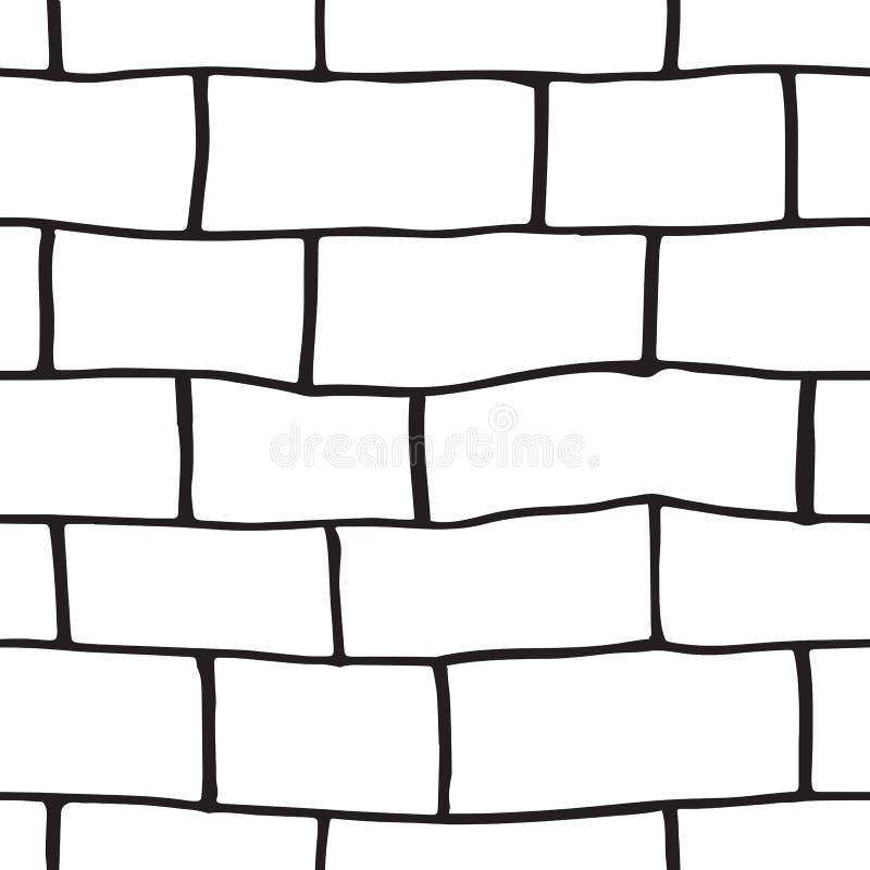 Seamless Pattern with Hand-drawn Sketch Bricks. Stock Vector