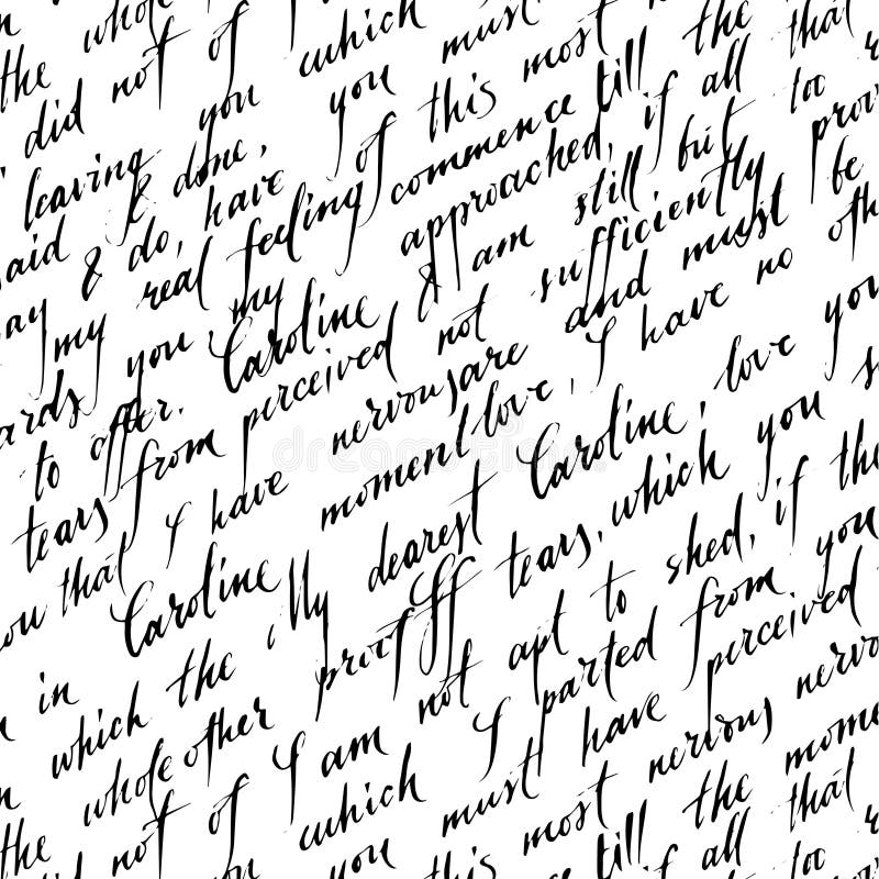 Seamless pattern with handwriting text royalty free illustration
