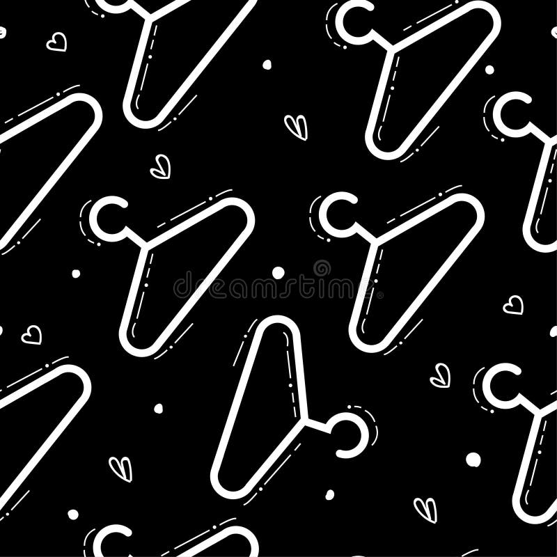 Seamless Pattern with Hangers for Clothes Stock Illustration