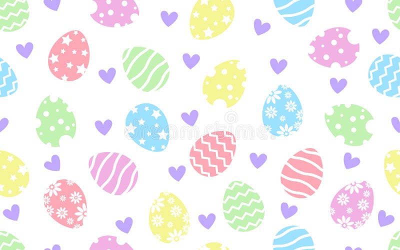 Easter seamless pattern with colorful eggs on a transparent