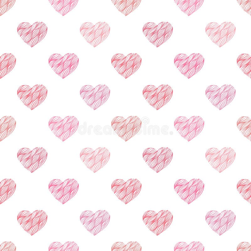 Seamless pattern with hearts