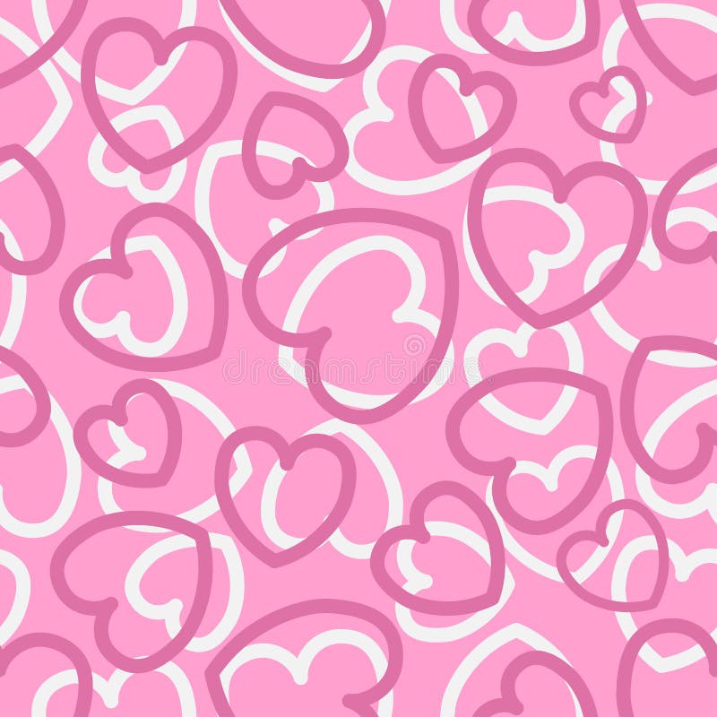 Pink Love Hearts Seamless Pattern Stock Illustrations 33774 Pink
