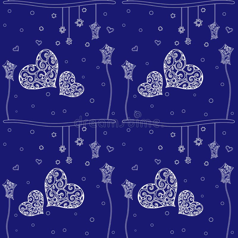 Seamless pattern with hearts. Valentine`s Day. Vector royalty free illustration