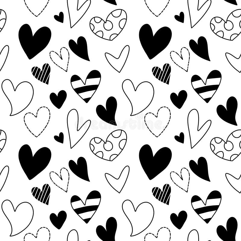 Seamless Pattern with Hearts Stock Illustration - Illustration of ...