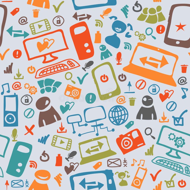 Seamless pattern of the icons vector illustration