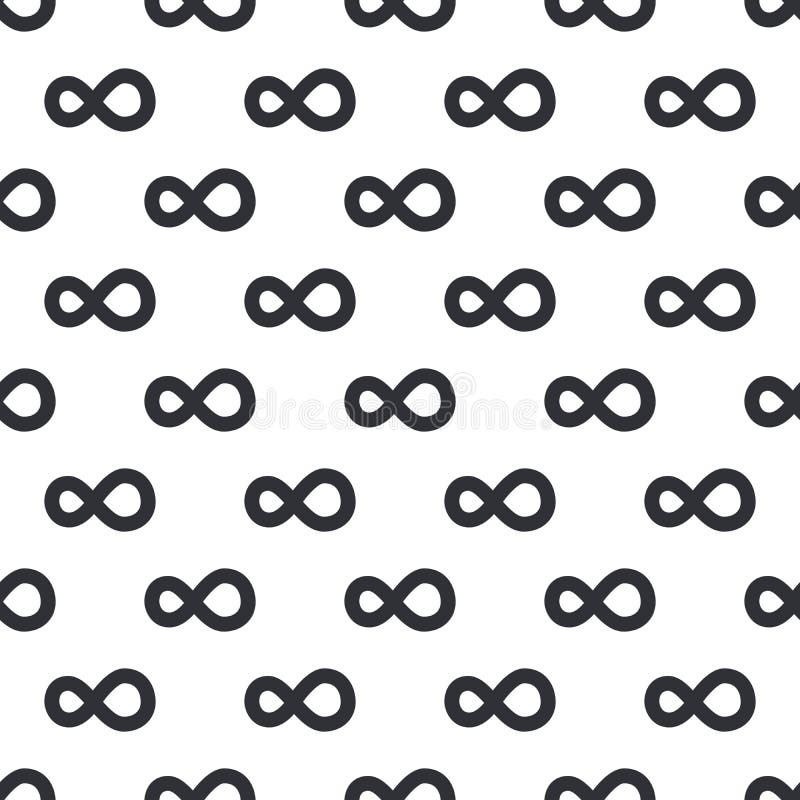 Seamless pattern with infinity symbol. Stylized geometric pattern. Stock vector illustration isolated on white background vector illustration