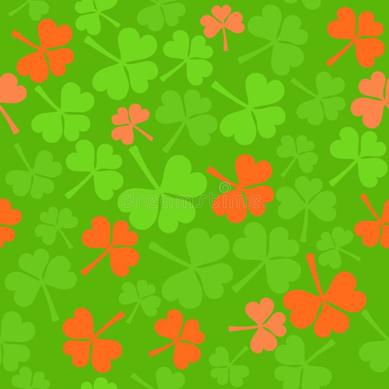 Seamless Pattern in Ireland Colors Stock Vector Illustration of shamrock, orange 87825675