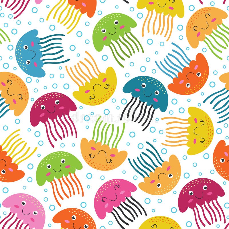 Seamless pattern with jellyfish vector illustration Seamless pattern with jellyfish vector illustration