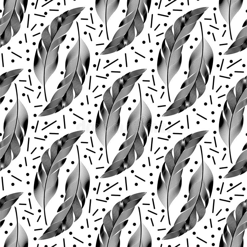 Download Large Fluffy Feather With Patterns Stock Vector ...