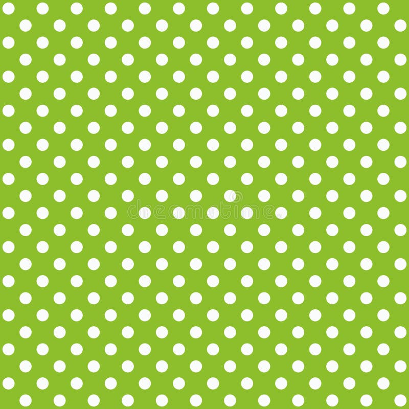 A Seamless Pattern is a Large White Dot on a Lime Green Background. EPS