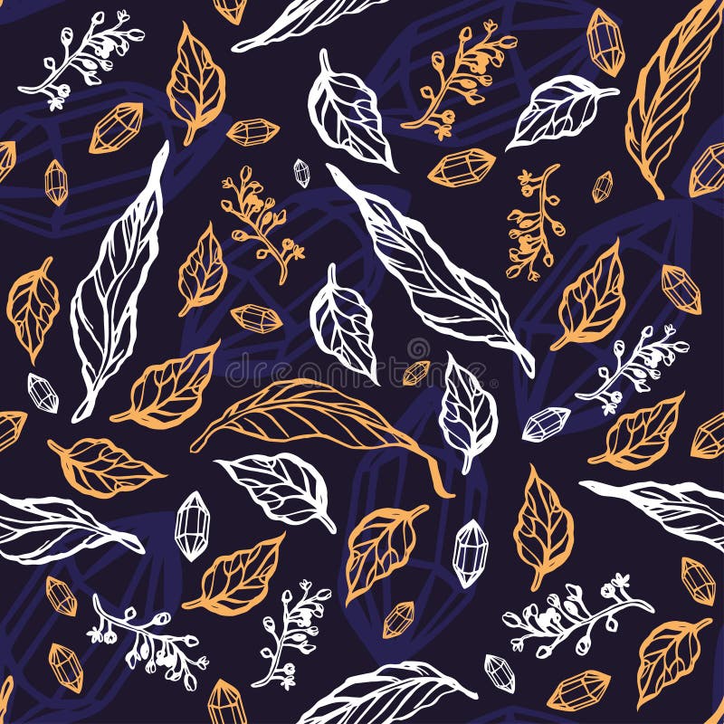 Seamless pattern with leaves and branches. Floral ornament. royalty free illustration Seamless pattern with leaves and branches. Floral ornament. royalty free illustration