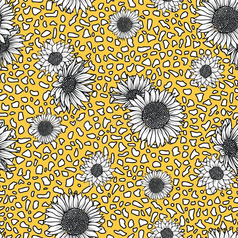 Download Sunflower Leopard Print Vector Illustration For Chirt ...