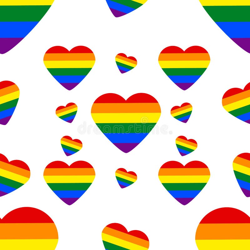 Lgbt Rainbow Heart Celebrating Gay People Rights Same Sex Love Pride Vector Illustration