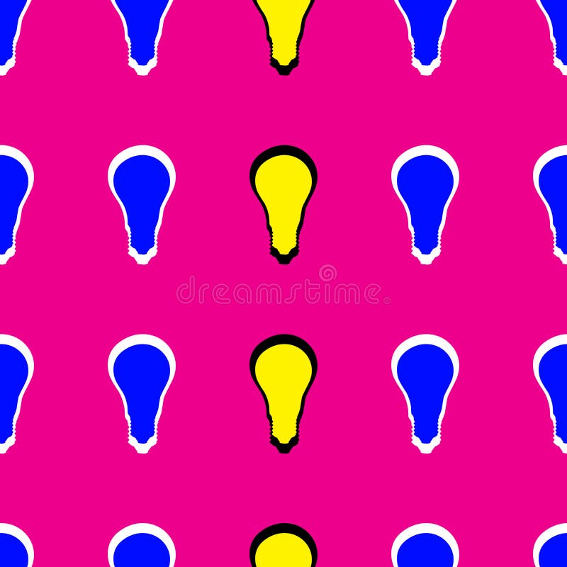 Seamless pattern of light bulbs with different lamp stock photo Seamless pattern of light bulbs with different lamp stock photo