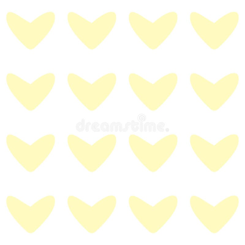 Seamless Pattern with Light Yellow Hearts Stock Vector Illustration