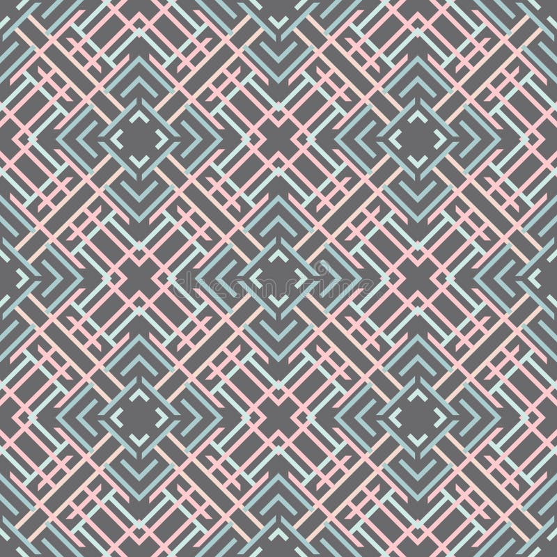 Seamless Pattern of Lines and Squares. Overlay Elements on Top of Each