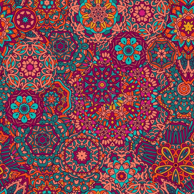 Seamless pattern mandala ornament.