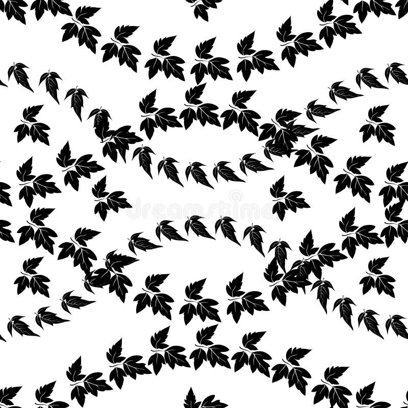 Seamless Pattern, Maple Leaves Silhouettes Stock Vector ...