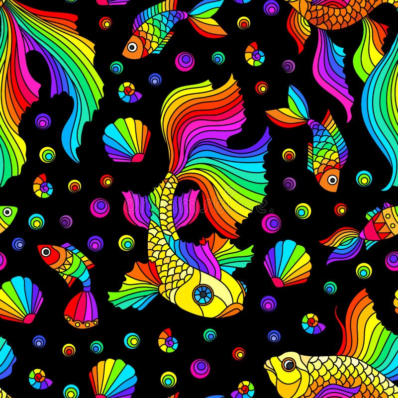 Rainbow Fish Outline Stock Illustrations – 449 Rainbow Fish Outline
