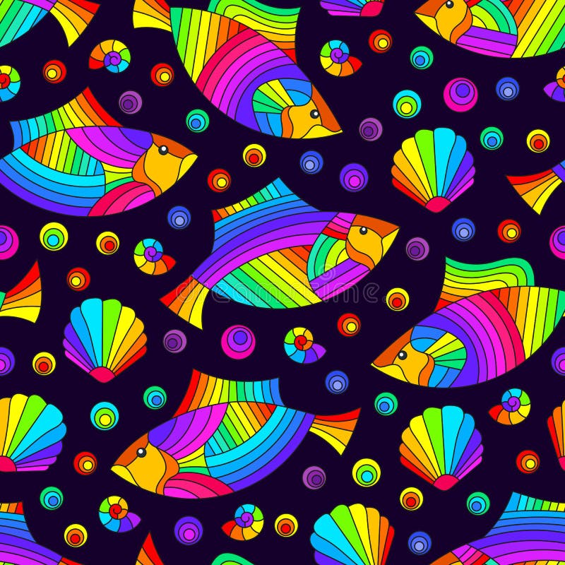 Rainbow Fish Outline Stock Illustrations – 465 Rainbow Fish Outline