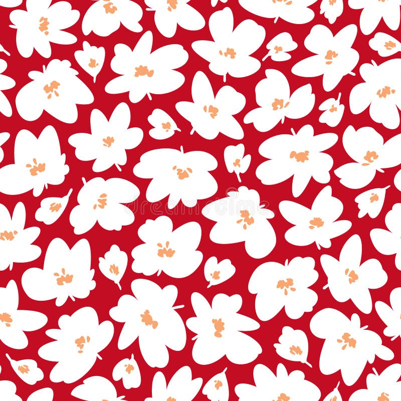 Seamless pattern material of an abstract flower stock illustration