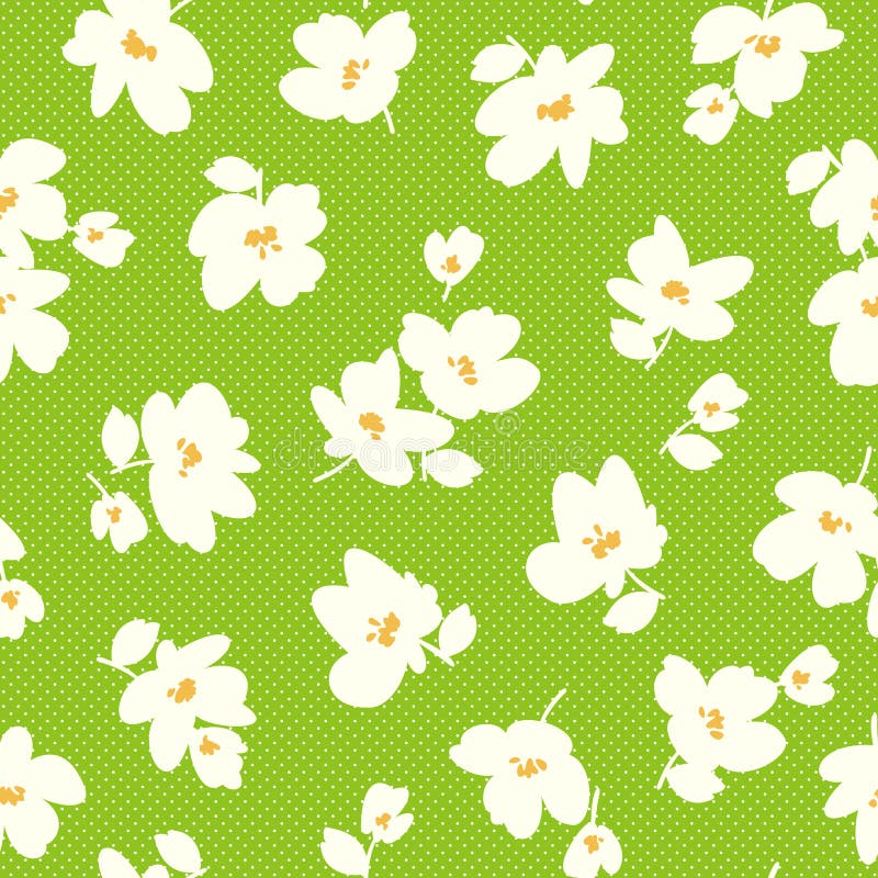 Seamless pattern material of an abstract flower vector illustration
