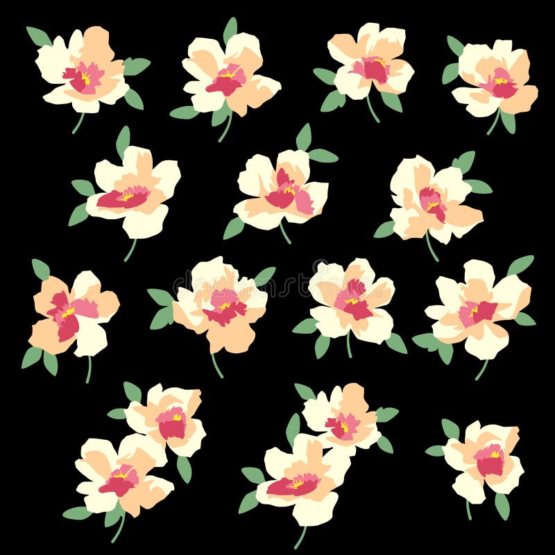 Seamless pattern material of an abstract flower vector illustration