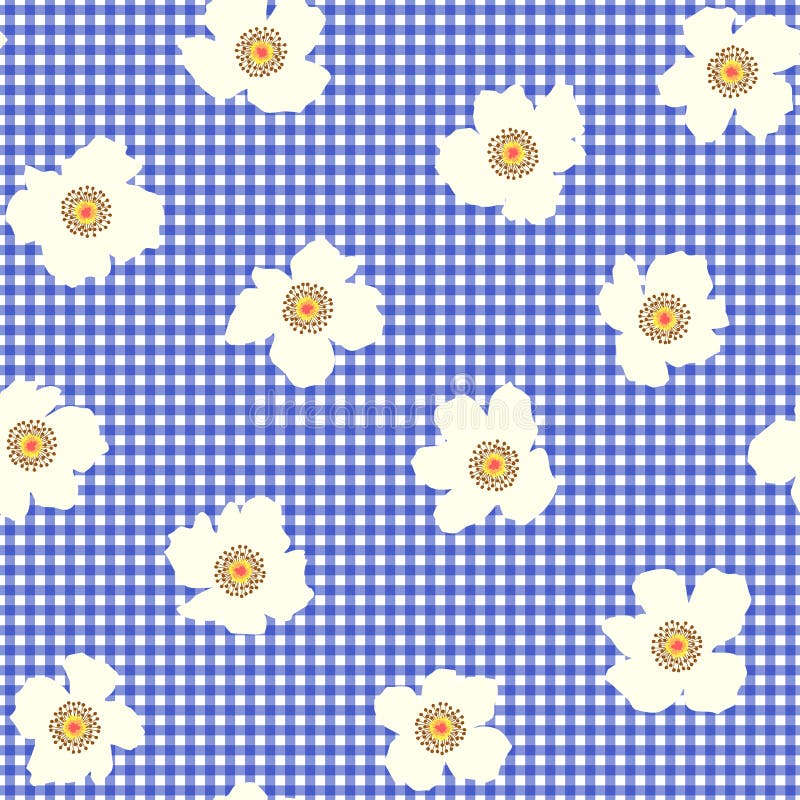 Seamless pattern material of an abstract flower stock illustration
