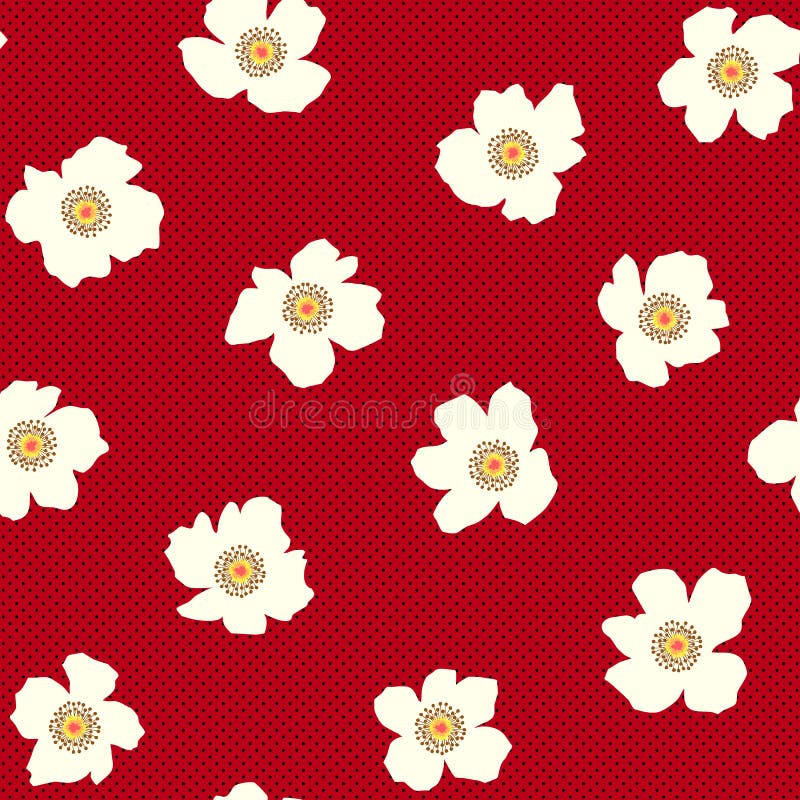 Seamless pattern material of an abstract flower vector illustration