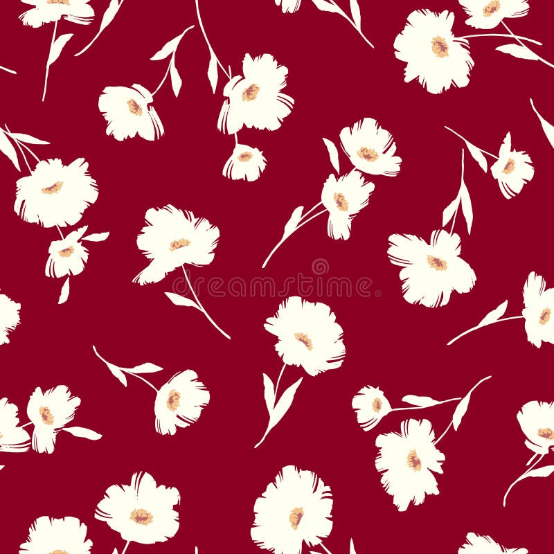 Seamless pattern material of an abstract flower vector illustration