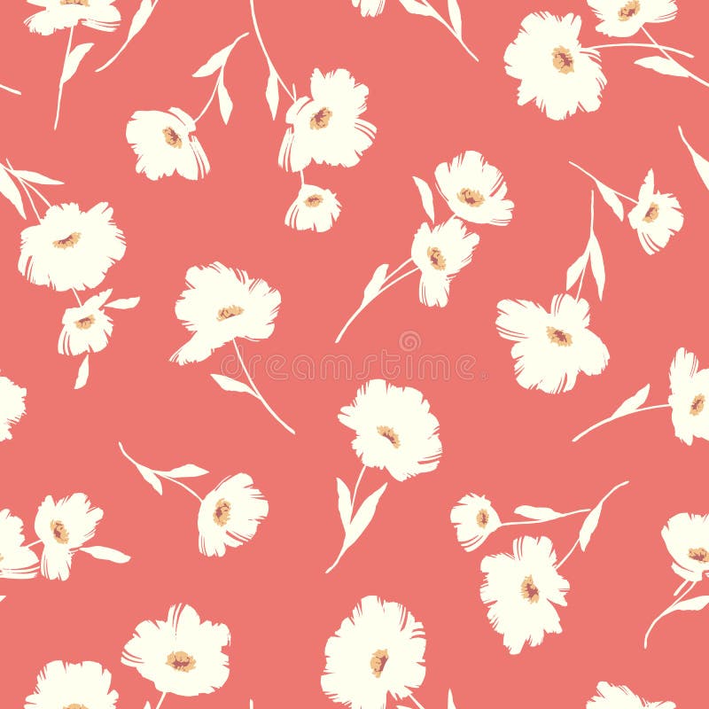 Seamless pattern material of an abstract flower vector illustration