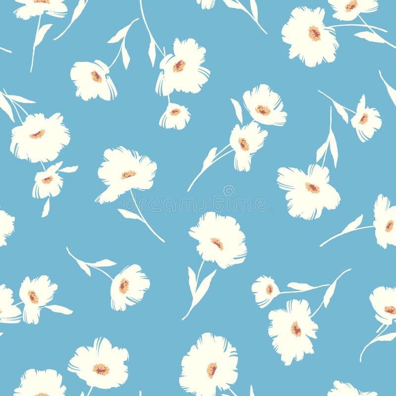 Seamless pattern material of an abstract flower stock illustration
