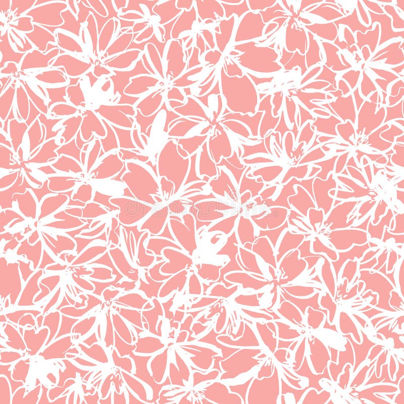 Seamless pattern material of an abstract flower vector illustration