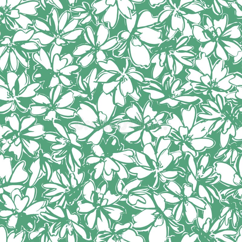 Seamless pattern material of an abstract flower stock illustration