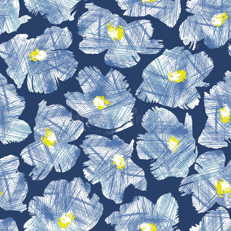 Seamless pattern material of an abstract flower stock illustration