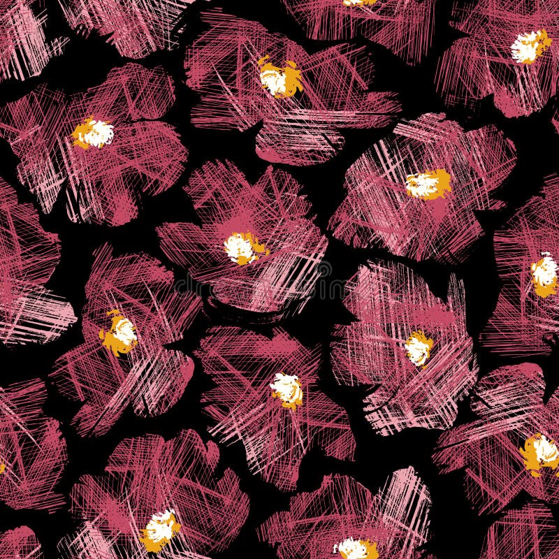Seamless pattern material of an abstract flower royalty free illustration