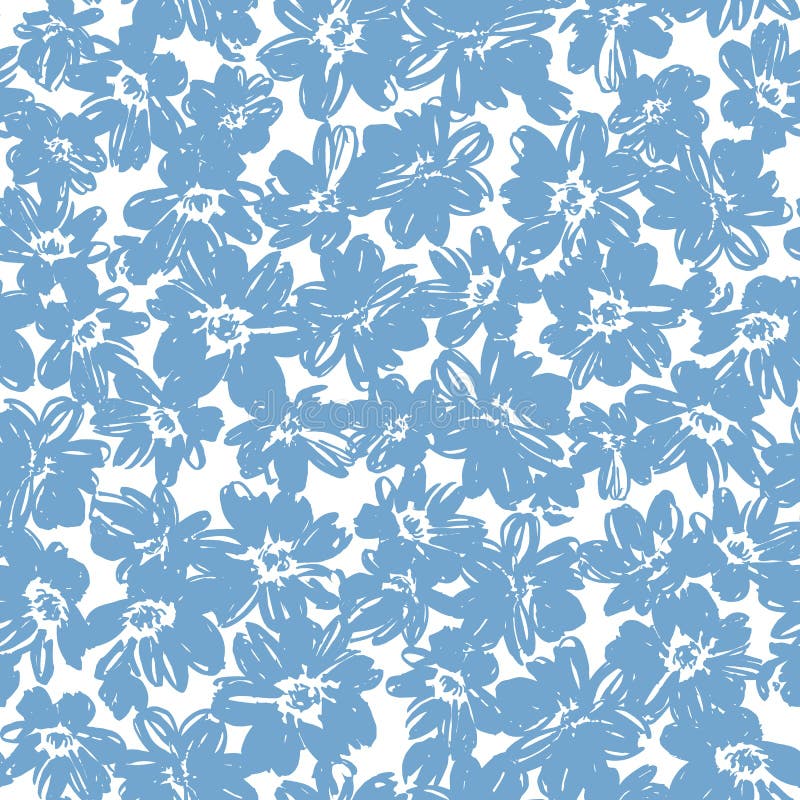 Seamless pattern material of an abstract flower stock illustration