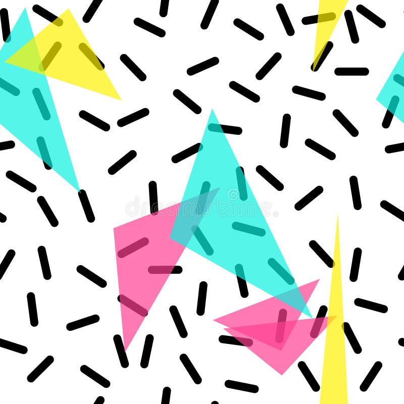 Seamless pattern in memphis style royalty free illustration