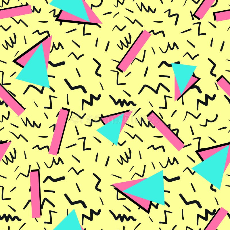 Seamless pattern in memphis style royalty free illustration