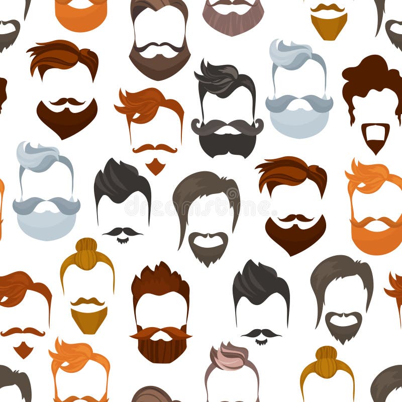 Seamless Pattern of Men Cartoon Hairstyles with Beards and Mustache. Fashionable Stylish Types Lumbersexual or Hipsters Stock Vector - Illustration of face, hair: 97808545 Seamless Pattern of Men Cartoon Hairstyles with Beards and Mustache. Fashionable Stylish Types Lumbersexual or Hipsters Stock Vector - Illustration of face, hair: 97808545