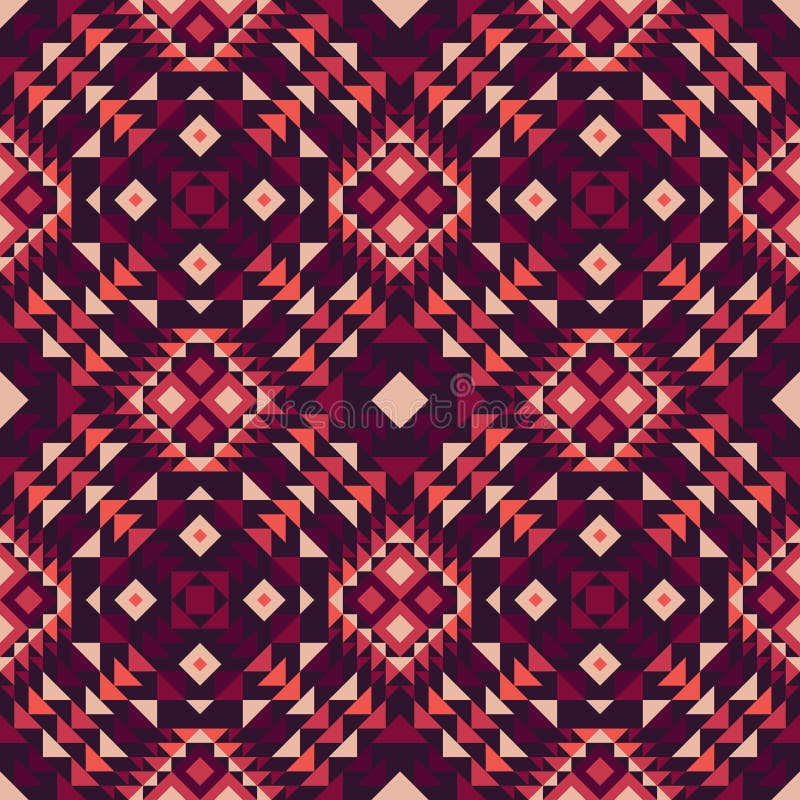 Seamless Pattern of a Mexican-style Ethnic Textile in Purple Colors ...
